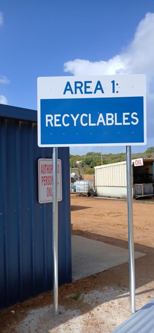 Sign for Area 1: Recyclables