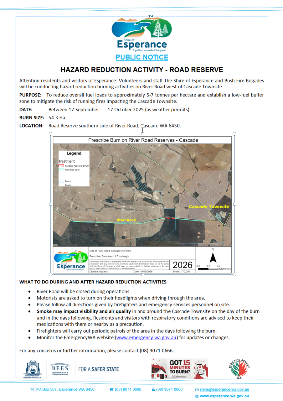Hazard Reduction Activity Public Notice