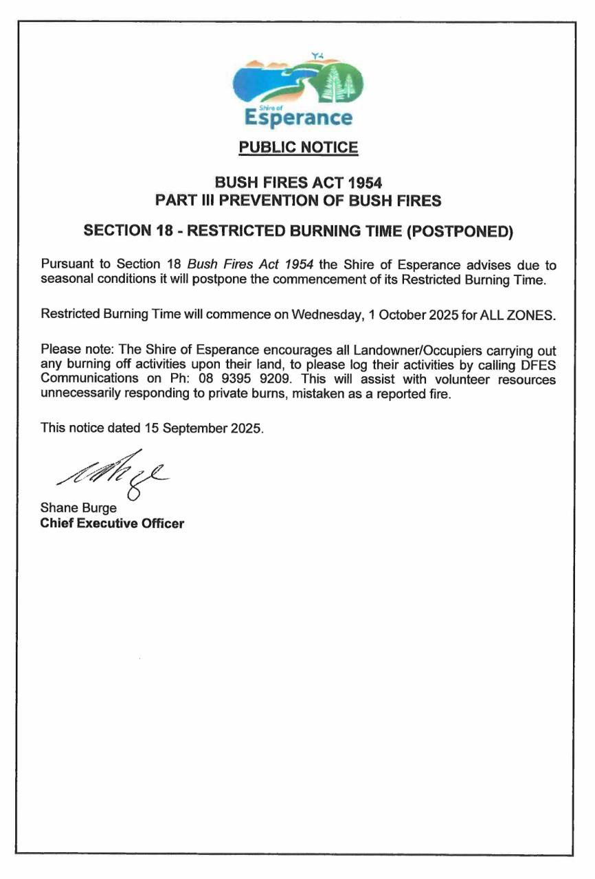 Restricted Burning Notice